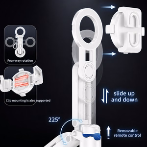 Blavec aliuminė asmenukių lazda Coco PRO Mini P-01 Magsafe Auto pop keturkojis stovas + nuotolinio valdymo pultelis + laikiklis 0,48 metro (SSCPMP01-MQHW048) balta