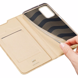 Dux Ducis Skin Pro knygos tipo dėklas Samsung Galaxy A03s auksinis