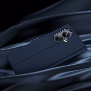 Dux Ducis Skin Pro dėklas Realme 10 Pro lankstus dangtelis kortų piniginė stovas - mėlynas