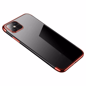 Clear Color Case Gel TPU elektroplokštės rėmo dangtelis Samsung Galaxy A22 4G raudonas