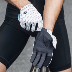 Rockbros pilnapirštės sportinės pirštinės pavasariui-vasarai, dydis XL - balta ir juoda