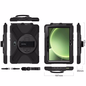 Tvirtas apsauginis dėklas Crong Defender Plus, skirtas Samsung Galaxy Tab Active5 Pro 10,1″, juodas
