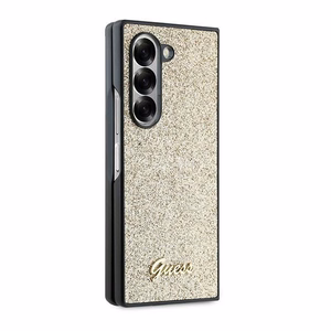 Guess 4G Blizgus Užrašas Dėklas telefonui Samsung Galaxy Z Fold 6 - Auksinė