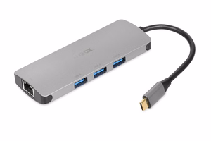 iBox IUH3RJ4K Хаб USB Type-C 5000 Mbit/s серебристый