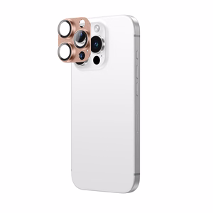 AmazingThing Aviation-Grade Alloy Tempered Glass Lens for iPhone 16 Pro / 16 Pro Max Camera Lens - Rose Gold