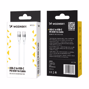 Wozinsky WSTCC1 кабель USB-C USB-C PD 65W 1м - белый