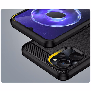 Carbon Case dėklas Realme 10 5G / Realme 9i 5G lankstus silikoninis anglies dangtelis juodas