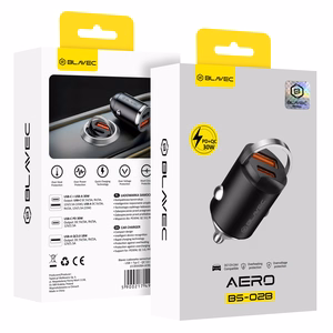Blavec Car charger BS-02B Aero - USB + Type C - QC 3.0 18W PD 30W (CCBS02BA-UCB) black