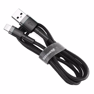 Кабель Baseus Cafule USB Lightning 2,4A 1м (серо-чёрный)
