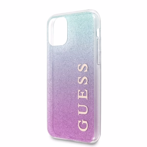 Guess GUHCN65PCUGLPBL iPhone 11 Pro Max розово-синий/розово-синий жёсткий чехол Glitter Gradient