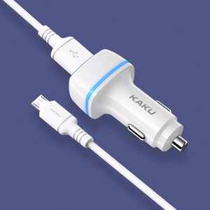 KAKU Automobilinis įkroviklis KSC-528 Shengyu - 2xUSB - 2,8A su USB į Micro USB juodas