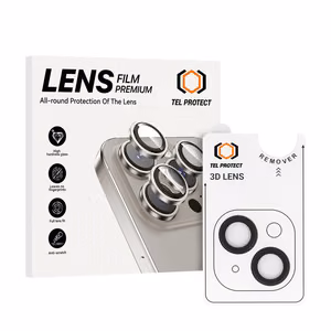 Grūdintas stiklas Tel Protect 3D objektyvo apsauga kamerai Iphone 15/15 Plus juoda (2 objektyvai)
