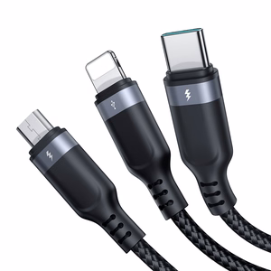 Joyroom Multi-Use Series S-A18 3in1 USB-A - Lightning / USB-C / micro USB kabelis 0.3m - juodas