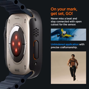 Spigen Thin Fit 360 dėklas, skirtas Apple Watch Ultra 49 mm, juodas