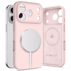Tech-Protect Silikoninis Magnetinis dėklas telefonui iPhone 17 Pro - Rožinė