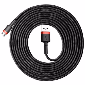 Кабель Baseus Cafule Micro USB 2A 3м (чёрно-красный)