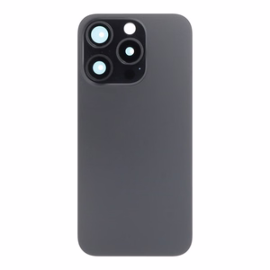Galinis dangtelis iPhone 15 Pro, juodo titano (pilnas dangtelis / be NFC lanksčiosios jungties), OEM