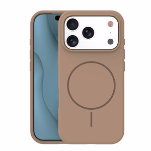 Силиконовый чехол Thin Mag для iPhone 17 Pro Max 6,9" коричневый