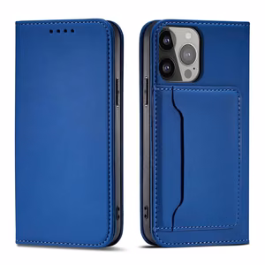 Magnet Card Case для Samsung Galaxy S23 Ultra флип-чехол кошелёк подставка синий