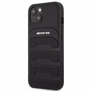 AMG AMHCP14MGSEBK iPhone 14 Plus 6,7 "juodas kietas dėklas Odinis Įspaustos linijos