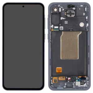 Ekranas Samsung A556 A55 5G su lietimui jautriu stikliuku ir rėmeliu Awesome Navy originalus (used Grade B)