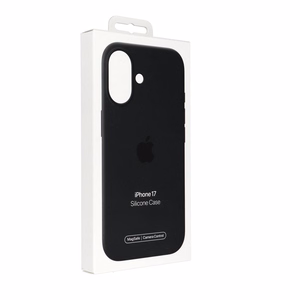 iPhone 17 silikoninis dėklas su MagSafe - juodas