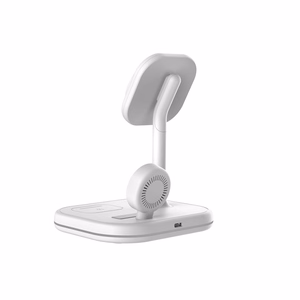 Tech-Protect QI15W-A27 3 в 1 индуктивное зарядное устройство с подставкой MagSafe для смартфона Apple Watch AirPods - белый
