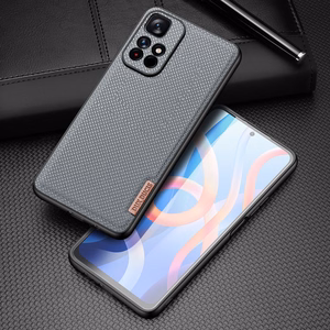 Dux Ducis Fino dėklas telefonui dengtas nailono medžiaga Poco M4 Pro 5G mėlyna