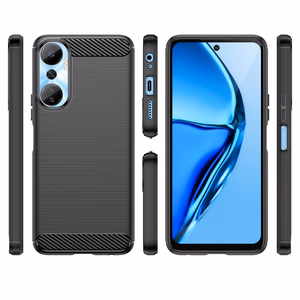 Carbon Case чехол для Infinix Hot 20 гибкая силиконовая карбоновая крышка чёрный