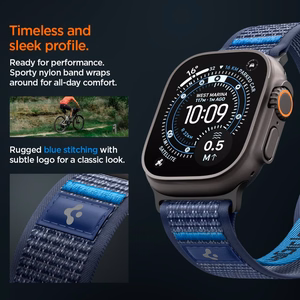 Spigen Athlex Air 2 dirželis Apple Watch 8 / 9 / 10 / 11 / SE / Ultra (44 / 45 / 46 / 49 mm) tamsiai mėlynas