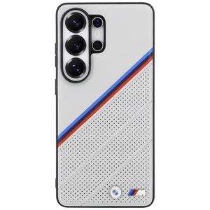BMW чехол Tricolor Metal Logo MagSafe для Samsung Galaxy S26 Ultra серый