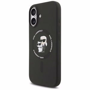 Karl Lagerfeld Silicone Karl&Choupette Ring MagSafe case for iPhone 17 black