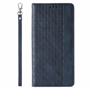 Magnet Strap Case чехол для Samsung Galaxy S23 Ultra флип-кошелёк мини-ремешок подставка синий