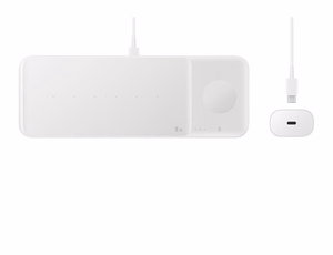 Samsung Wireless Charger Trio Laisvų rankų įranga, Išmanusis telefonas, Išmanusis laikrodis Balta USB Belaidis įkrovimas Spartusis įkrovimas Vidaus