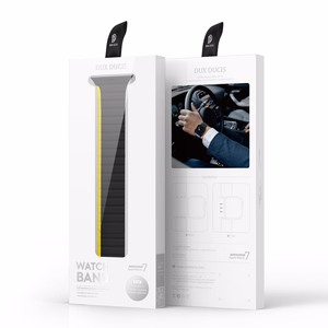 Magnetinė Apple Watch SE, 9, 8, 7, 6, 5, 4, 3, 2, 1 (41, 40, 38 mm) Dux Ducis Apyrankė (LD Versija) - juoda ir geltona