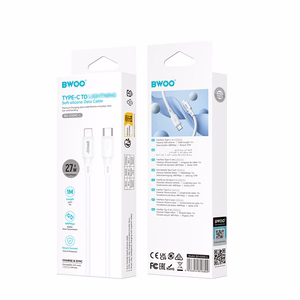 BWOO silicone cable X329CL 27W USB-C - lightning 1m white