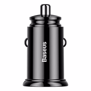 Baseus Circular automobilinis įkroviklis 2x USB QC3.0, 30W, juodas