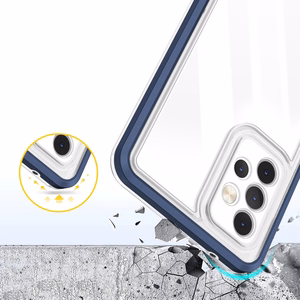 Clear 3in1 dėklas telefonui Samsung Galaxy A13 5G rėmelio gelis mėlyna