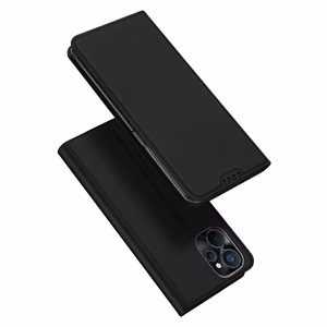 Dux Ducis Skin Pro dėklas Realme 10 5G / Realme 9i 5G atverčiamas kortelių dėklas su stovu – juodas