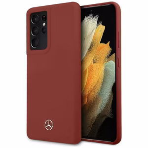 Mercedes Silicone Line чехол для Samsung Galaxy S21 Ultra - красный