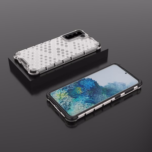 Honeycomb case бронированный чехол с гелевой рамкой для Samsung Galaxy S22+ (S22 Plus) прозрачный