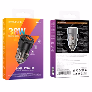 Automobilinis įkroviklis Borofone BZ20 PD20W+QC3.0 38W juodas