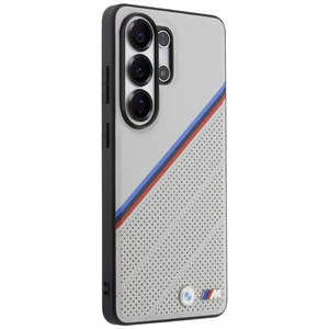 BMW чехол Tricolor Metal Logo MagSafe для Samsung Galaxy S26 Ultra серый