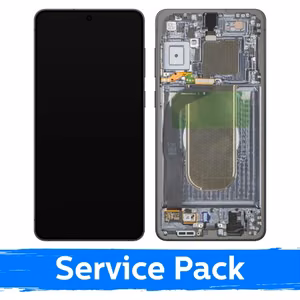 LCD дисплей совместим с Samsung S937 S25 Edge с рамкой / титановый серебристый / (Service Pack)