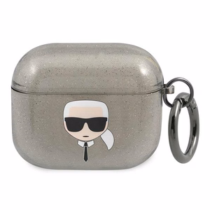 Karl Lagerfeld Glitter Karl's Head чехол для AirPods 3 - чёрный