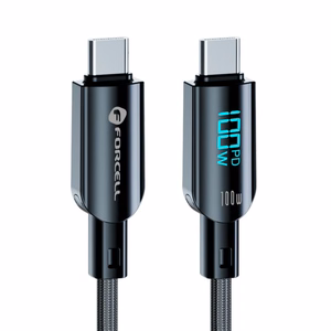 Кабель USB C to USB C Forcell F-Energy QC4.0 PD 5A 100W Digital 1,2 m C277 чёрный