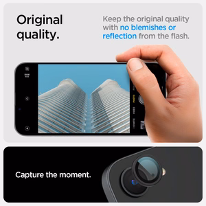 Spigen Optik Pro GLAS.TR "Ez Fit" Camera Cover 2-pack for iPhone 16e / 17e - Black