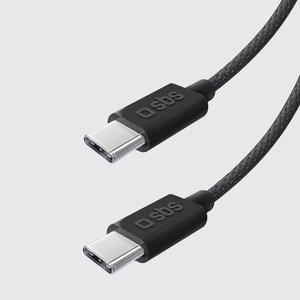 SBS TECABLETISSUETCK USB-C - USB-C 1.5m 60W плетеный кабель - черный