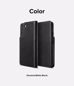 Ringke Folio Signature Flip кожаный чехол для Samsung Galaxy S22+ (S22 Plus) Чёрный