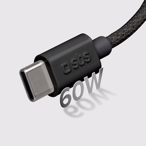 SBS TECABLETISSUETCK USB-C - USB-C 1.5m 60W плетеный кабель - черный